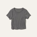 Ribbed Cropped Short Sleeve T-Shirt